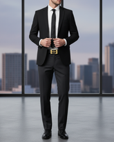 The Monarch Black Leather Belt — Refined Power with a Modern Edge